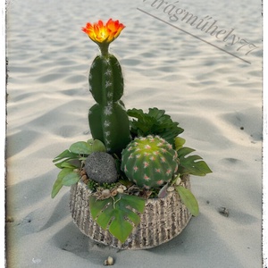 Kaktusz tál - otthon & életmód - dekoráció - asztal és polc dekoráció - asztaldísz - Meska.hu