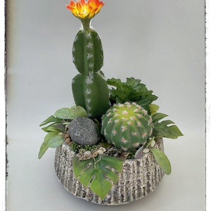 Kaktusz tál - otthon & életmód - dekoráció - asztal és polc dekoráció - asztaldísz - Meska.hu