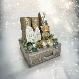 Akció! Fiókos macis adventi - karácsony - adventi díszek - adventi asztaldísz - Meska.hu