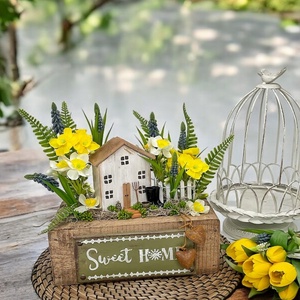 Vintage tavaszi dekoráció  - otthon & életmód - dekoráció - asztal és polc dekoráció - asztaldísz - Meska.hu