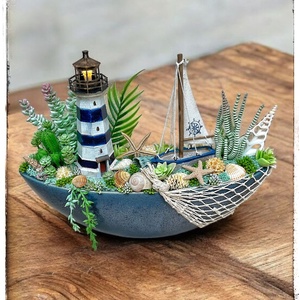 Tengerparti világítótorony asztaldísz, ledes - otthon & életmód - dekoráció - asztal és polc dekoráció - asztaldísz - Meska.hu
