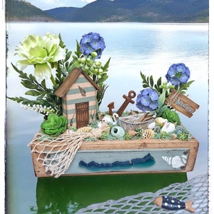 Balatoni asztaldísz  - otthon & életmód - dekoráció - asztal és polc dekoráció - asztaldísz - Meska.hu