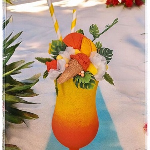 Akció! Tequila sunrise kehely  - otthon & életmód - dekoráció - asztal és polc dekoráció - asztaldísz - Meska.hu