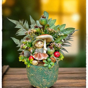 Őszi gombamanó asztaldísz - otthon & életmód - dekoráció - asztal és polc dekoráció - asztaldísz - Meska.hu