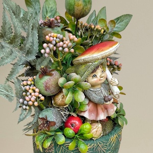 Őszi gombamanó asztaldísz - otthon & életmód - dekoráció - asztal és polc dekoráció - asztaldísz - Meska.hu