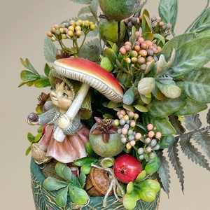 Őszi gombamanó asztaldísz - otthon & életmód - dekoráció - asztal és polc dekoráció - asztaldísz - Meska.hu