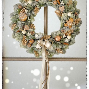 Mézeskalács kopogtató 40cm - karácsony - adventi díszek - adventi ajtódísz - Meska.hu