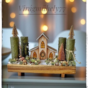 Templomos adventi , Karácsony, Adventi díszek, Adventi gyertyadíszek és koszorúdíszek, Virágkötés, MESKA