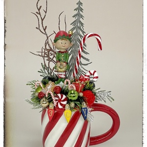 Akció Manós bögrés dekor - karácsony - karácsonyi lakásdekoráció - karácsonyi lakásdíszek - Meska.hu