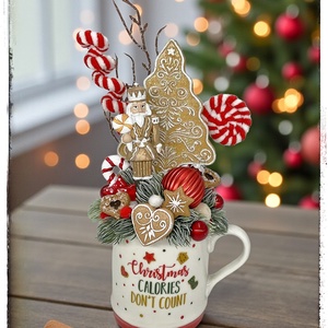 Akció Bögrés mézeskalácsos karácsonyi dísz � 15 � 30 cm - karácsony - karácsonyi lakásdekoráció - karácsonyi lakásdíszek - Meska.hu