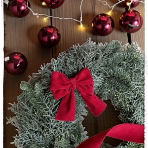 Bársony masni sötét piros/burgundi  - karácsony - karácsonyi lakásdekoráció - karácsonyfadíszek - Meska.hu