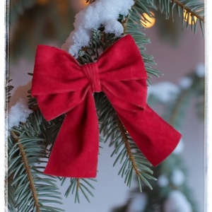 Bársony masni sötét piros/burgundi  - Meska.hu