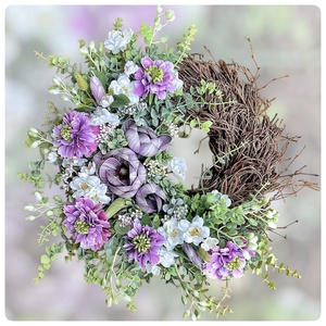 Bohém kopogtató magnóliával, tavaszi - otthon & életmód - virágdekoráció - virágdíszek - dekor koszorúk, kopogtatók - Meska.hu