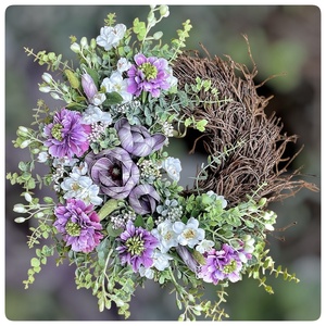 Bohém kopogtató magnóliával, tavaszi - otthon & életmód - virágdekoráció - virágdíszek - dekor koszorúk, kopogtatók - Meska.hu