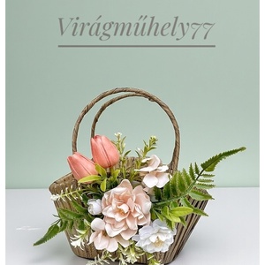 Vidám kiskosár, anyák napjára, húsvétra - ünnepi díszek, dekorációk - húsvéti díszek és dekorációk - húsvéti kosár - Meska.hu