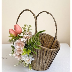 Vidám kiskosár, anyák napjára, húsvétra - ünnepi díszek, dekorációk - húsvéti díszek és dekorációk - húsvéti kosár - Meska.hu