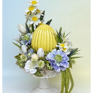 Modern húsvéti asztaldísz fém tálban - Meska.hu