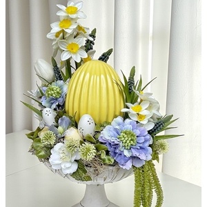 Modern húsvéti asztaldísz fém tálban - ünnepi díszek, dekorációk - húsvéti díszek és dekorációk - húsvéti asztaldíszek - Meska.hu