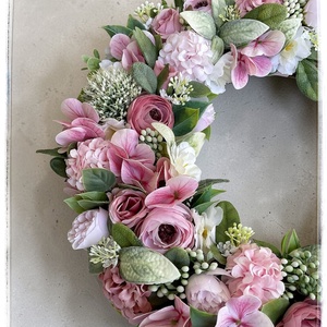 Vegyes virágos kopogtató  - otthon & életmód - dekoráció - ajtó- és ablak dekoráció - ajtódísz & kopogtató - Meska.hu