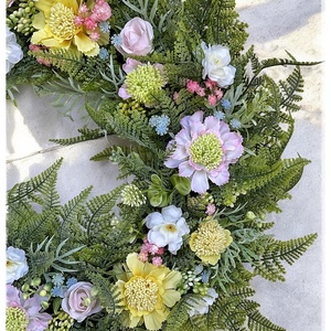 Tavaszi Mezei virágos kopogtató 45cm - otthon & életmód - dekoráció - ajtó- és ablak dekoráció - ajtódísz & kopogtató - Meska.hu