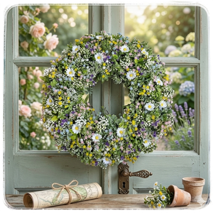 Mezei vadvirágos kopogtató  - otthon & életmód - dekoráció - ajtó- és ablak dekoráció - ajtódísz & kopogtató - Meska.hu