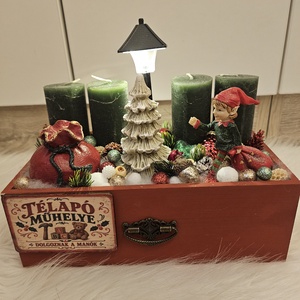 Manós adventi asztalidísz - otthon & életmód - dekoráció - asztal és polc dekoráció - asztaldísz - Meska.hu