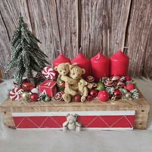 Mackó karácsony adventi box - Meska.hu