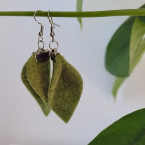 Tündérlevél fülbevaló- viágoszöld, Ékszer, Fülbevaló, Lógó fülbevaló, Ékszerkészítés, MESKA