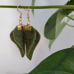 Tündérlevél fülbevaló- zöld, Ékszer, Fülbevaló, Lógó fülbevaló, Ékszerkészítés, MESKA