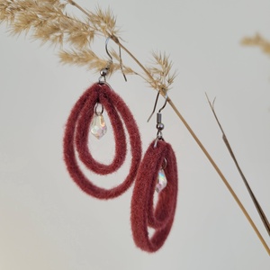 Gyöngyös cseppecskék fülbevaló- lazacos rózsaszín  - Meska.hu