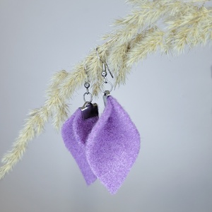 Tündérlevél aromafülbevaló- lila, Ékszer, Fülbevaló, Lógó fülbevaló, Ékszerkészítés, MESKA