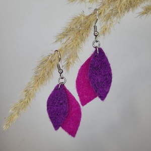 Hajnallevelek aromafülbevaló - magenta, s.lila, Ékszer, Fülbevaló, Lógó fülbevaló, Ékszerkészítés, MESKA
