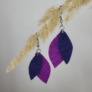 Hajnallevelek aromafülbevaló - sötét lila, sötét kék, Ékszer, Fülbevaló, Lógó fülbevaló, Ékszerkészítés, MESKA