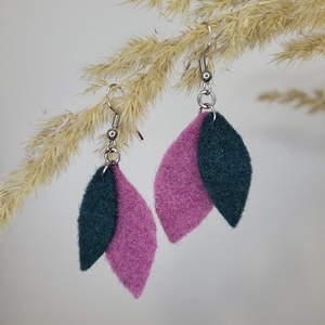 Hajnallevelek aromafülbevaló - lazac, sötét zöld, Ékszer, Fülbevaló, Lógó fülbevaló, Ékszerkészítés, MESKA