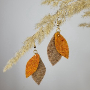 Hajnallevelek aromafülbevaló - barna, narancs, Ékszer, Fülbevaló, Lógó fülbevaló, Ékszerkészítés, MESKA