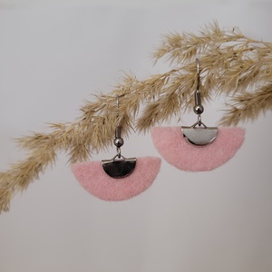 Holdszirmok aromafülbevaló, világos rózsaszín, Ékszer, Fülbevaló, Lógó fülbevaló, Ékszerkészítés, MESKA