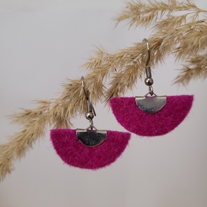 Holdszirmok aromafülbevaló, fukszia/magenta, Ékszer, Fülbevaló, Lógó fülbevaló, Ékszerkészítés, MESKA