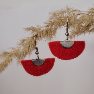 Holdszirmok aromafülbevaló, piros, Ékszer, Fülbevaló, Lógó fülbevaló, Ékszerkészítés, MESKA