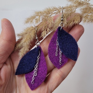 Napfénylevelek aromafülbevaló - lila, sötétkék - ékszer - fülbevaló - lógó fülbevaló - Meska.hu