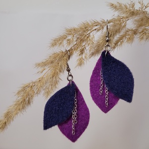 Napfénylevelek aromafülbevaló - lila, sötétkék, Ékszer, Fülbevaló, Lógó fülbevaló, Ékszerkészítés, MESKA