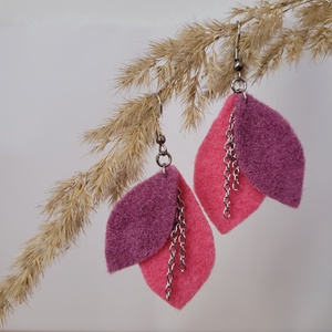 Napfénylevelek aromafülbevaló - rózsaszín lila, Ékszer, Fülbevaló, Lógó fülbevaló, Ékszerkészítés, MESKA