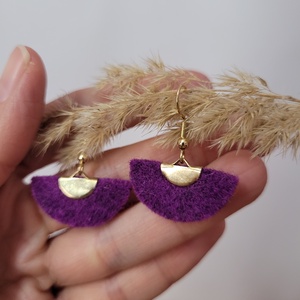 Holdszirmok aromafülbevaló - lila - ékszer - fülbevaló - lógó fülbevaló - Meska.hu