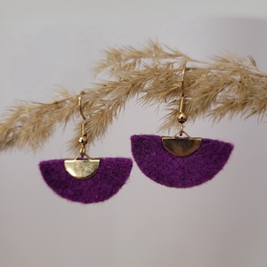 Holdszirmok aromafülbevaló - lila, Ékszer, Fülbevaló, Lógó fülbevaló, Ékszerkészítés, MESKA