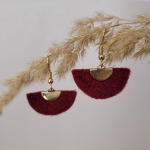 Holdszirmok aromafülbevaló - bordó, Ékszer, Fülbevaló, Lógó fülbevaló, Ékszerkészítés, MESKA