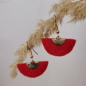 Holdszirmok aromafülbevaló - piros, Ékszer, Fülbevaló, Lógó fülbevaló, Ékszerkészítés, MESKA