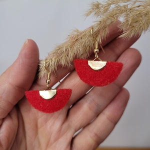 Holdszirmok aromafülbevaló - piros - ékszer - fülbevaló - lógó fülbevaló - Meska.hu