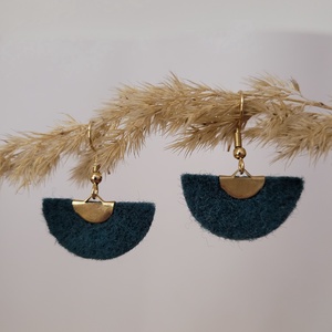 Holdszirmok aromafülbevaló - petrolzöld, Ékszer, Fülbevaló, Lógó fülbevaló, Ékszerkészítés, MESKA