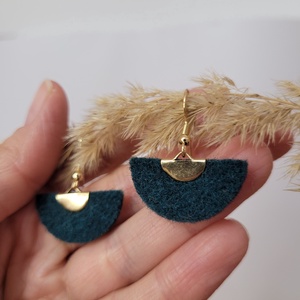 Holdszirmok aromafülbevaló - petrolzöld - ékszer - fülbevaló - lógó fülbevaló - Meska.hu