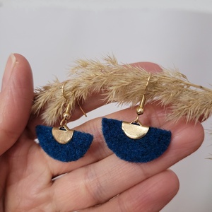 Holdszirmok aromafülbevaló - petrolkék - ékszer - fülbevaló - lógó fülbevaló - Meska.hu