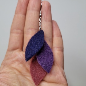 Lebegő levelek aromafülbevaló - kék, lila, lazac - ékszer - fülbevaló - lógó fülbevaló - Meska.hu